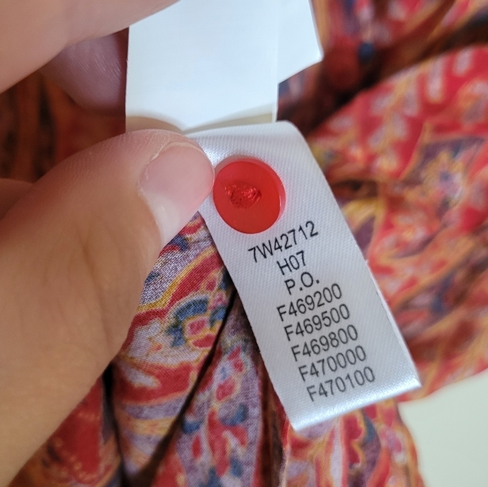 Lucky Brand Boho Paisley Print Sleeveless Button Up Blouse - Picture 7 of 7